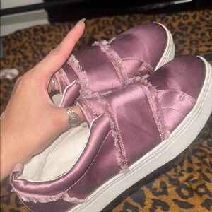 Sam Edelman Satin Sneakers in Mauve